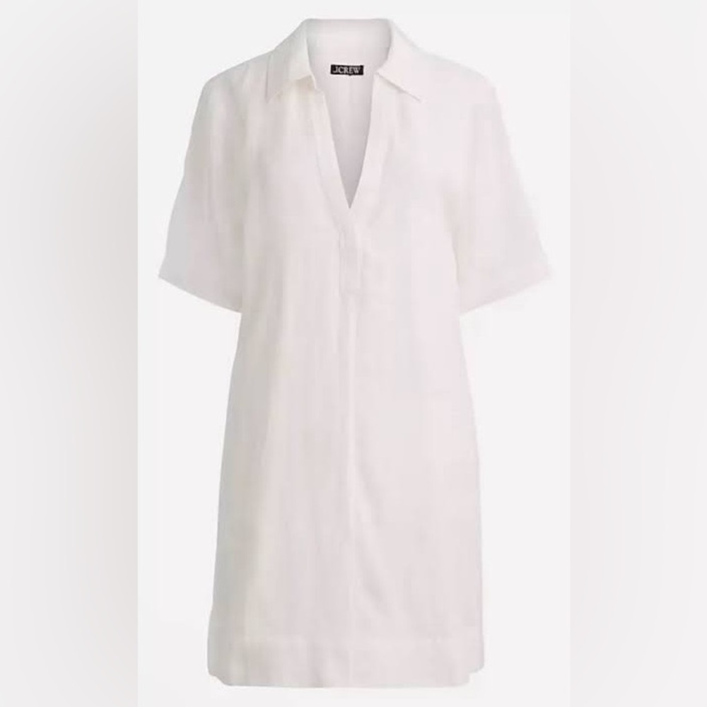J. Crew Bungalow Popover Dress in White Linen Size MT